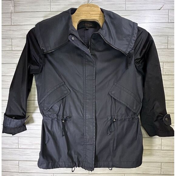 Coach Hadley Anorak‎ Rain Zip Up Jacket Navy Blue Casual Women's Sz Med - Picture 2 of 16
